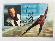 original sign. Autogrammkarte Eisschnelllauf Casey Fitz Randolph OS 2002 *USA*