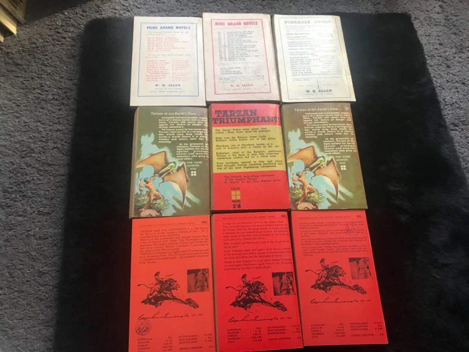 TARZAN - SET X9 BOOKS - RARE 1950s/1960s - EDGAR RICE BURROUGHS - Image 2 of 3