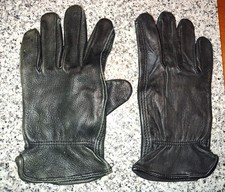 Mens Leather Gloves. Black color. Men's Size Small.