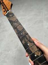 5-Piece Flame Maple Electric Guitar Neck 22Frets Ebony Fretboard Abalone Inlays