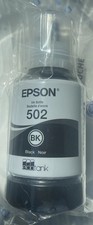 Original  New Epson 502 Black Ink Factory sealed in plastic-127ml-exp:07/23