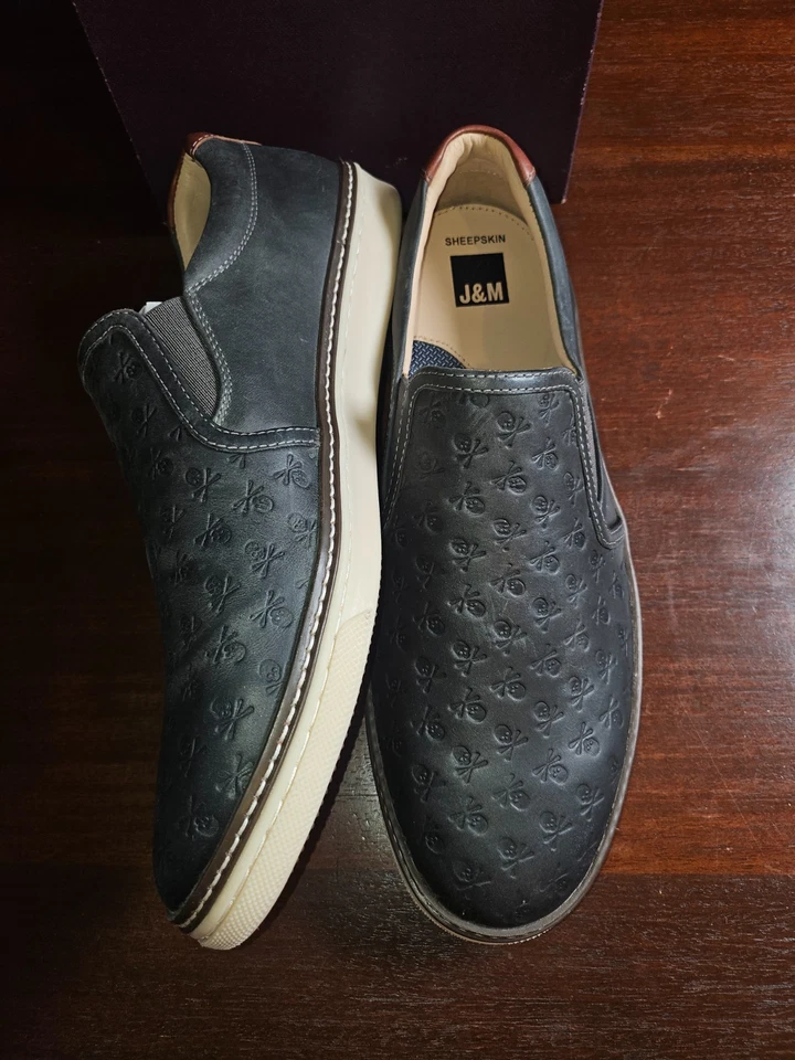 Johnston And Murphy Mens Black Sheepskin Leather 11 M Slip On Mcguffey Brand new - Image 4 of 4