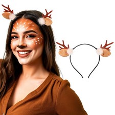 Etercycle Christmas Headbands for Women, Reindeer Antlers Deer Ears Headband, Br