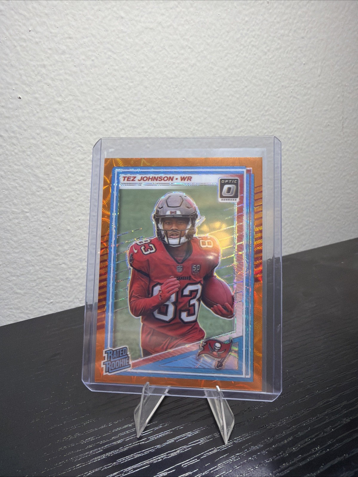 2025 Donruss Optic Tez Johnson Rated Rookie Orange Scope /79 RC #231 Buccaneers