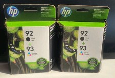 HP 92 black 93 Tricolor Ink Cartridges 2 Combo Packs 4 Cartridges Total SEALED