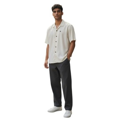 Kiko Shirt Men s Size 2XL Ivory 100% Silk  Vintage  Short Sleeve New Y2K  # 314