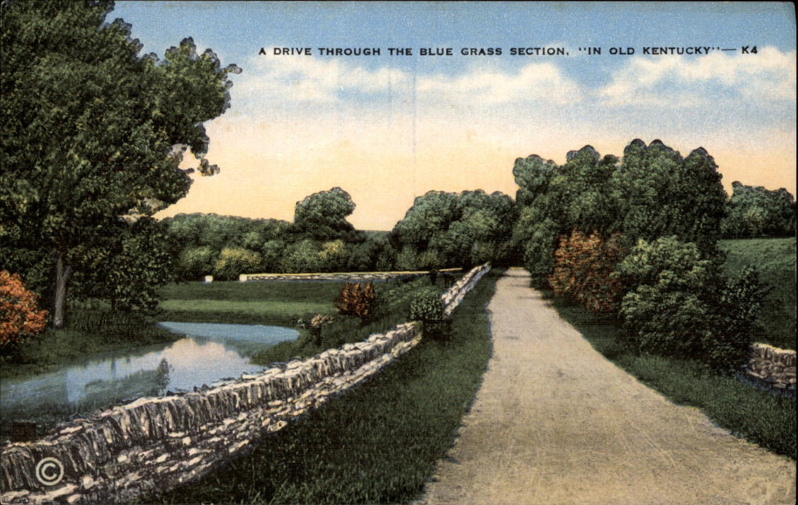 Drive Blue Grass Section Kentucky ~ postcard sku717