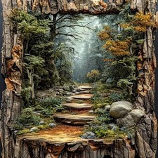 Forest Diamond Art Kit for Adults 13.7x13.7 Inch DIY Landscape Wall Decor