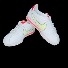 Custom Nike Women's Classic Cortex Leather Platinum White Volt Flash Crimson