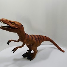 Dinosaur Velociraptors Brown Stripes 2014 Kids Toy Rubber