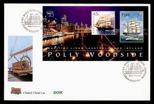 DR WHO 1999 IRELAND FDC JOINT ISSUE AUSTRALIA SHIP POLLY WOODSIDE S/S M77271