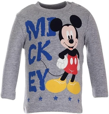 Disney Mickey Mouse Langarmshirt Jungen Shirt grau Gr. 62 - 74  - Bild 1 von 3