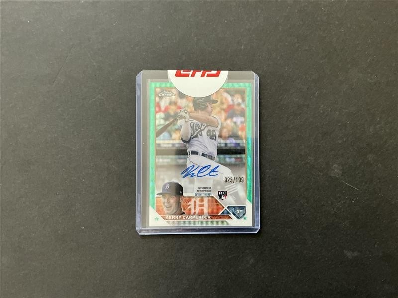2023 Topps Chrome - RC Auto Kerry Carpenter Aqua Wave Refractor /199 tigers