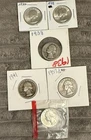 Vintage Washington Quarter Silver Lot of 6 Coins 90% Pure silver Pre 1932-1963