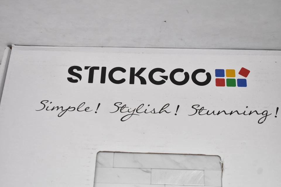 STICKGOO Peel & Stick Backsplash Tiles White Marble Metal Mosaic Lot of 2 Boxes - Image 3 of 4