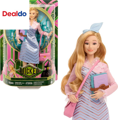 Universal Wicked Glinda Fashion Doll & Accessories with Styled Blonde Hair, Posa