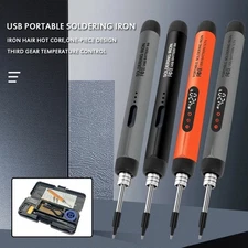 Portable USB Soldering Iron Set Mini Type-C Rechargeable Adjustable Temperature