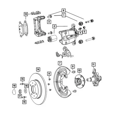 Rotor de freno de disco trasero Mopar 2AMV1271AA, para 2014 2017 500 L para Fiat Foto 2 de 4