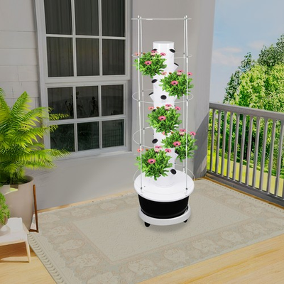 #ad 36 Plant Growing Tower w Climbing Trellis Hydroponic Indoor Vertical Garden Kit $178.29