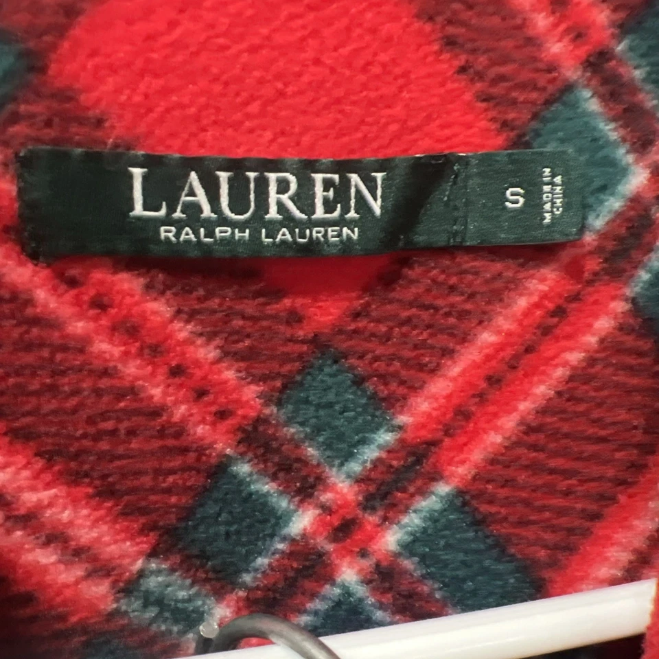 Lauren Ralph Lauren Red Blue  Plaid Fleece Pajama Set Embroidered Logo Sz:Small - Image 4 of 4