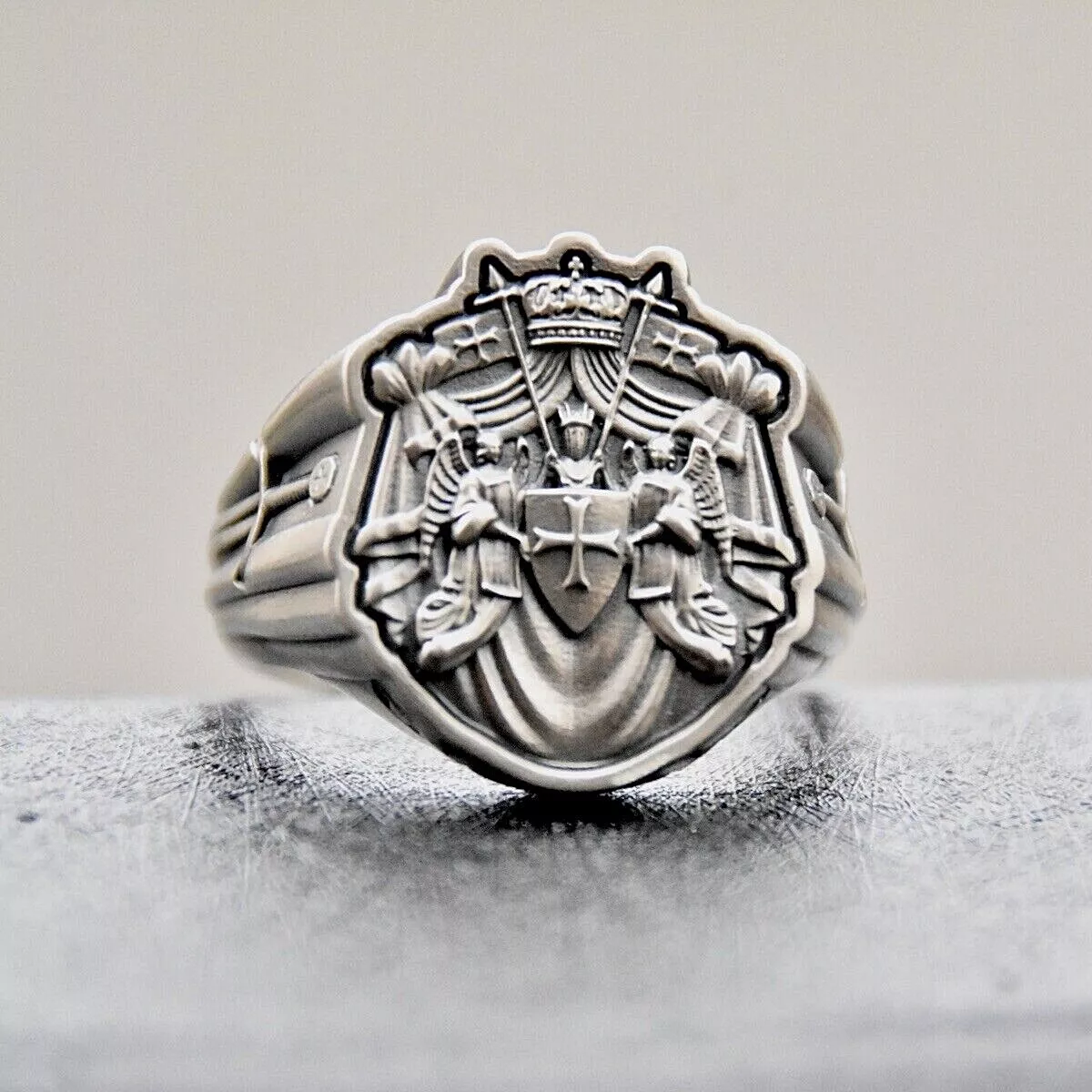 Knights templar rings sterling best sale silver