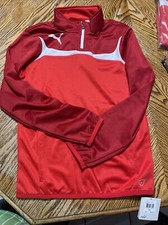 Puma Youth Esito 653966 1/4 Zip Pullover Soccer Warm Up Youth XL Custom Red