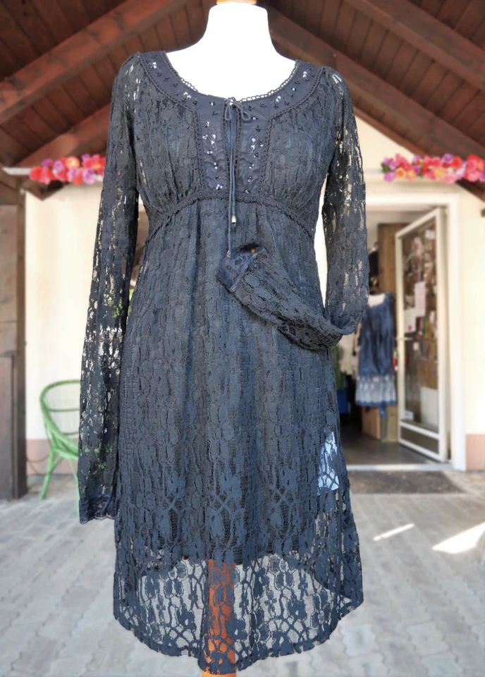 Sportalm Kleid Spitze Lydia schwarz Sommer Hängerchen Gr. 38 Dirndl Trachten - Bild 3 von 4