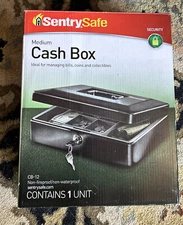 Sentry Safe Cash Box Medium CB-12 Non Fireproof Non-Waterproof