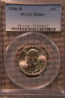 1946-D Washington Quarter PCGS MS66+ Mint State Gem Plus 90% Silver Slabbed