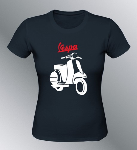 Personalized Vespa Women's T-Shirt S M L Youngtimer Vintage Moped Scooter - Picture 4 of 4