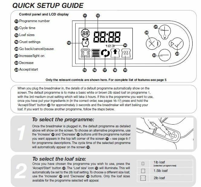 Bread maker instructions new arrivals