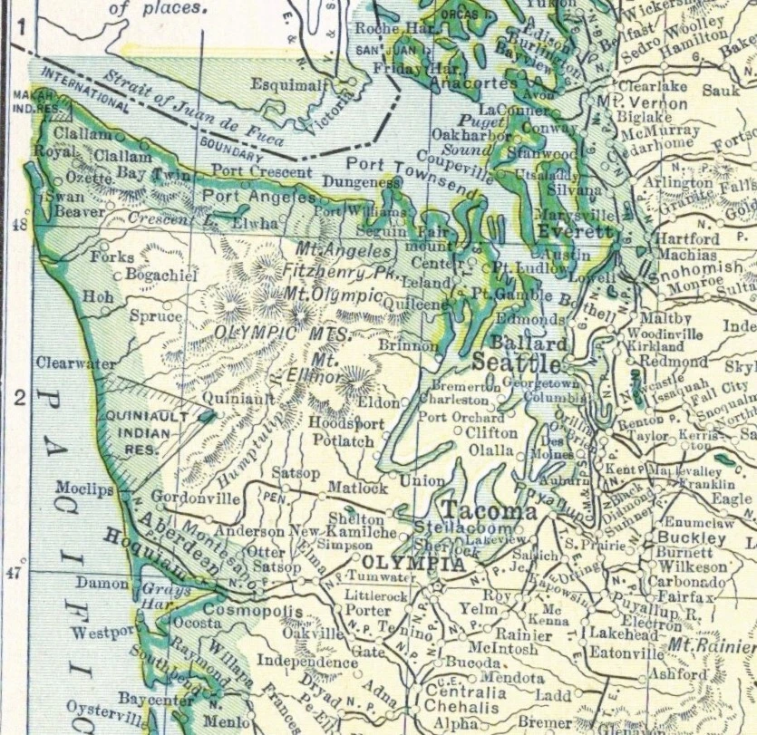 1911 Original Hammond Map: Alaska Terr. on rev. Washington w/Ind. Reservations - Image 4 of 4