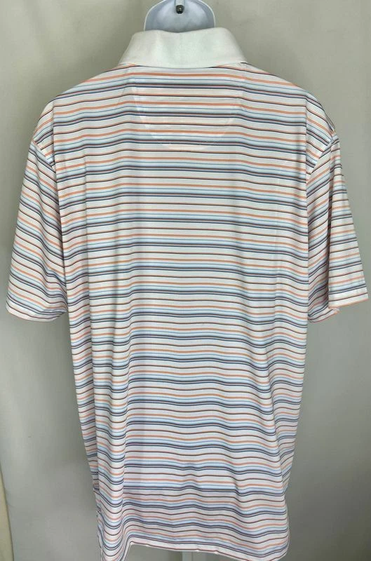 Pebble Beach White Striped Short Sleeve Polo Shirt Men’s Size XXL - Image 3 of 4