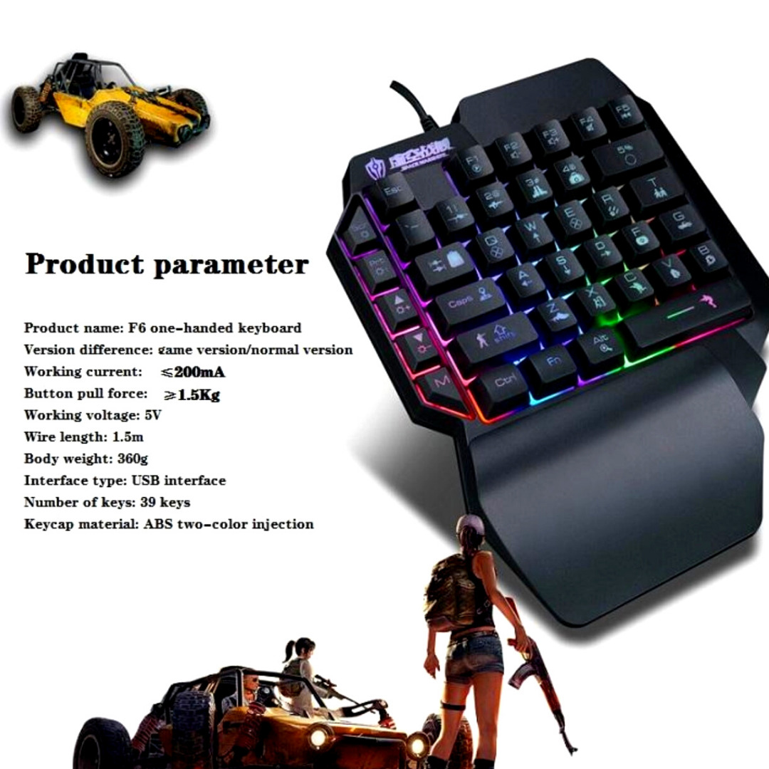 Teclado Gamer para Juegos Mini Teclado multicolor LED Mini Keyboard for  Gaming