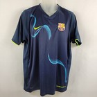 Barcelona Soccer Jersey FC Football Club Spain SS Navy Blue Shirt Mens Large