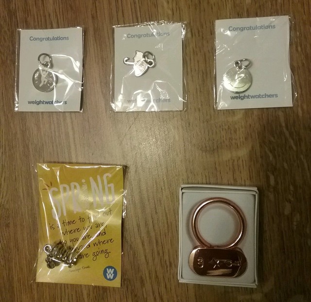Weight Watchers Key Charms Ring Mixed Lot of 5 Promo Awards Sealed New