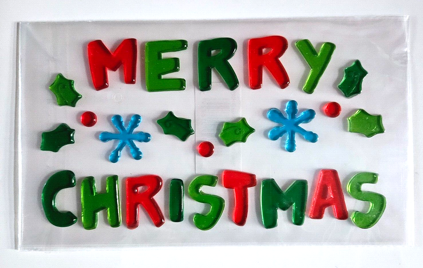 Merry Christmas Window Sticker Removeable Gel Xmas Decorations