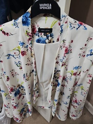 Newlook Floral Blazer Over Coat Size 16 Used In BGC UK