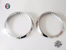 Chrome Rings Headlight SPIDER Alfa Romeo 105 115 66-93 Set Ornamental Bezels