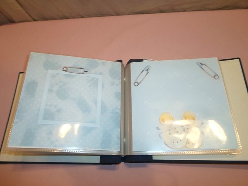Handmade Baby Boy 1st Year Photo Album Book Life 22 p Blue Shower Memory Picture - Picture 8 of 10