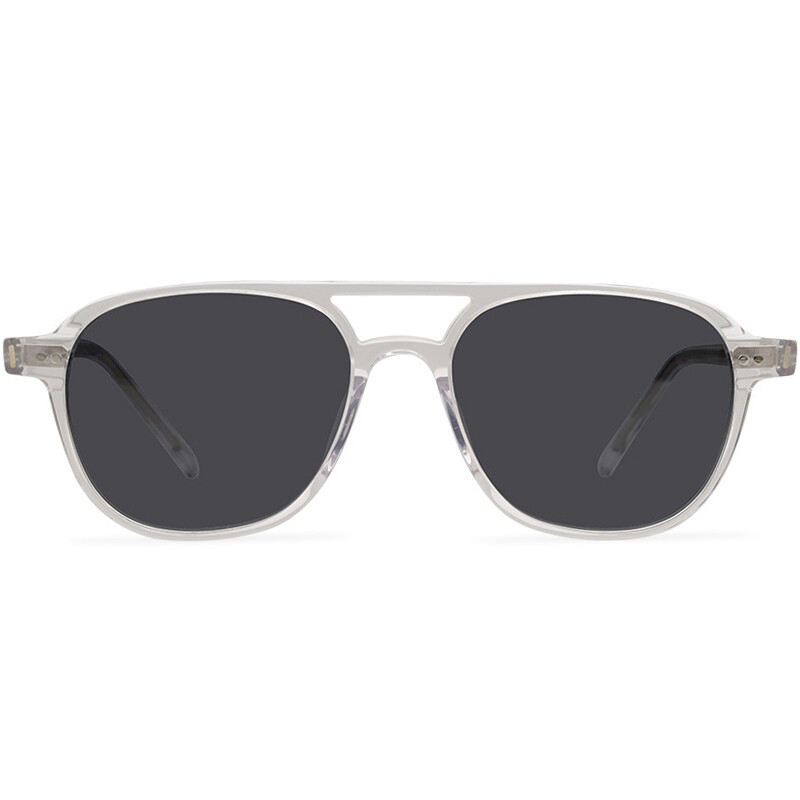 Aviator Sunglasses for Men Women Thin Acetate Frame Silver Dots Sonnenbrillen-image