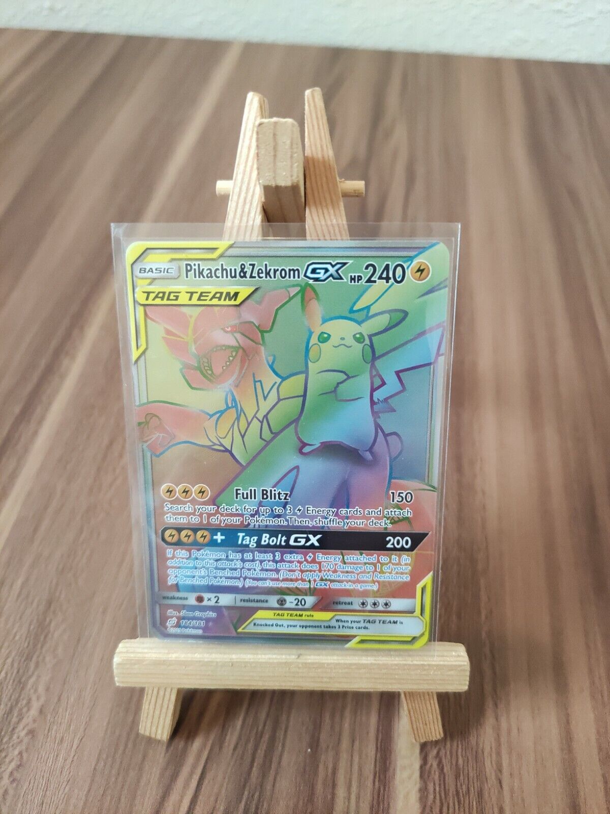 SM09 Team Up - Pikachu & Zekrom GX TAG TEAM - 184/181 - Rare Rainbow C -  Recaptured LTD