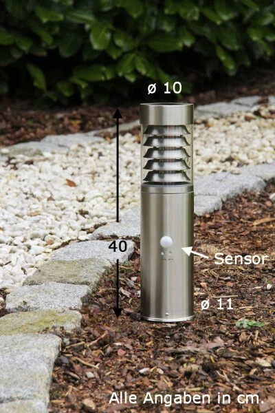 Außenleuchte mit Bewegungsmelder Stehlampe Wegeleuchte Außenlampe Edelstahl - Bild 2 von 4