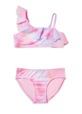 Set bikini 3 pièces LaGloss® imprimé tie-dye rouge – avec Cover-up