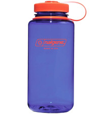Nalgene Sustain 32oz Wide Mouth Bottle Periwinkle Recycled Reusable Purple