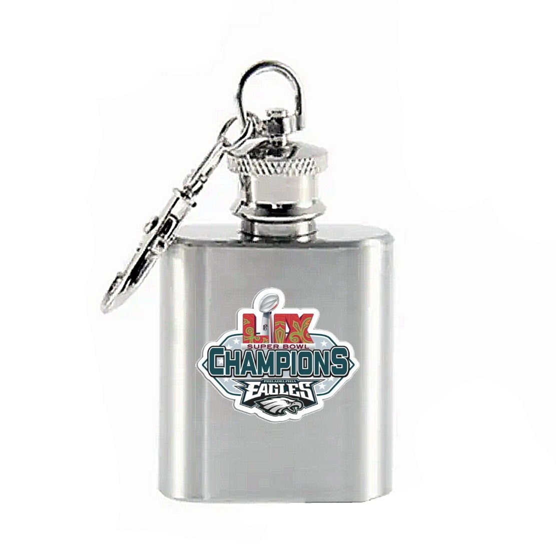 Philadelphia Eagles Super Bowl 59 Mini Stainless Steel Keychain Flask