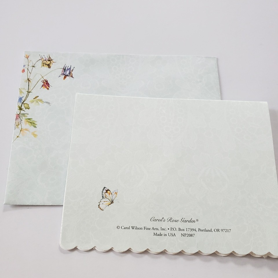 Blank Note Card Embossed Flowers Paisley Carol Wilson Carol's Rose