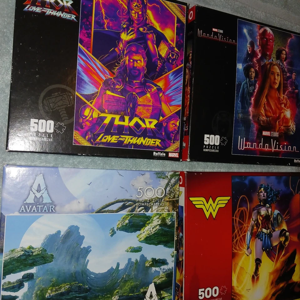 Lote de rompecabezas Marvel Comics. (4) 500 piezas. Thor, Avatar, Wonder Woman y Wanda Vision. Foto 2 de 4