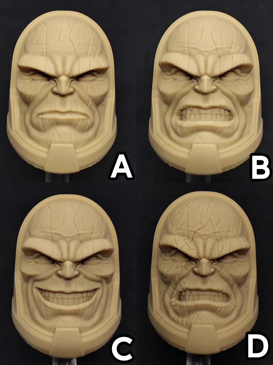 1/12 Unpainted Darkseid Uxas Head Carved Model Fit McFarlane