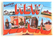 Greetings from New Bedford Massachusetts FRIDGE MAGNET travel souvenir "style B"